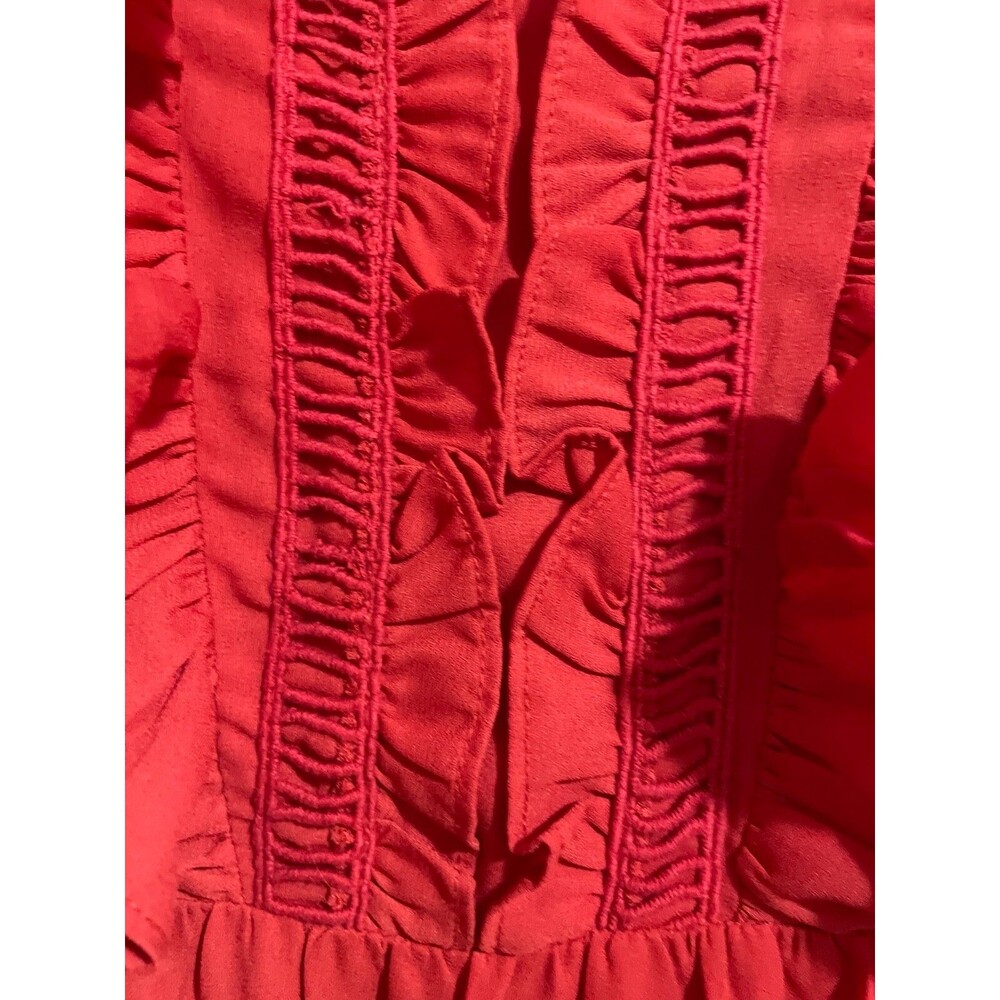 Chic Ruffled Red Maxi Dress - Picture 3 of 10